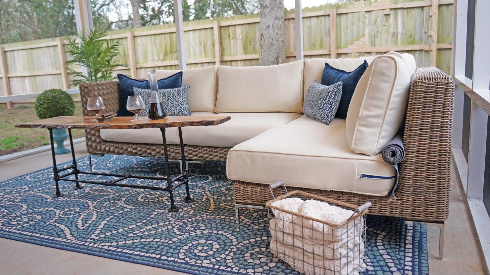 Cream color outdoor cushions